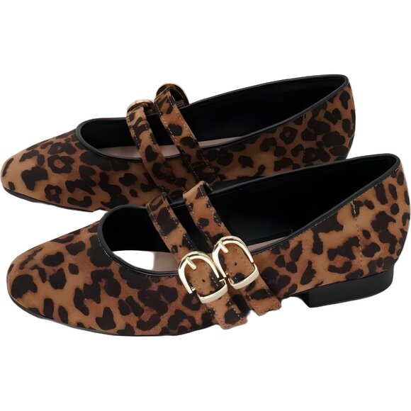 MIA Radia-N Leopard Double Buckle Mary Jane Flats for Women 6M US - Picture 2 of 6